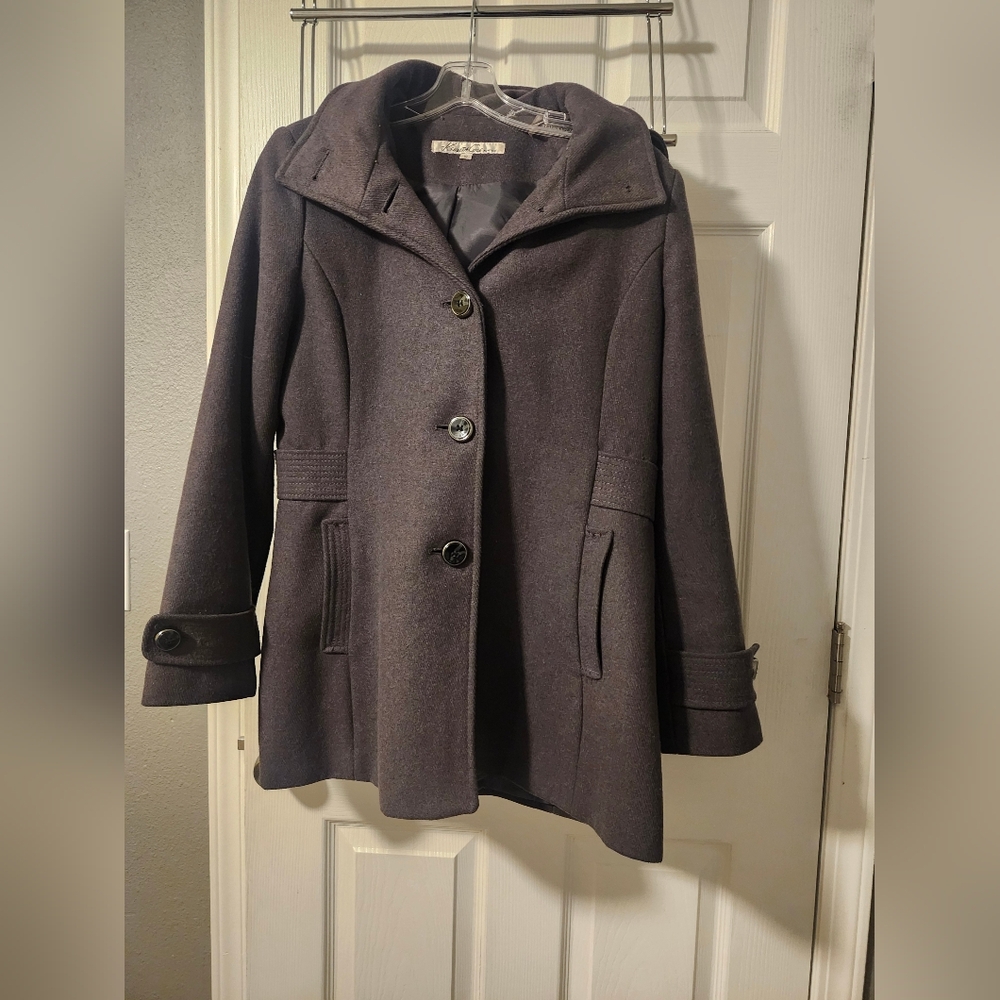 Kenneth Cole NY Charcoal Pea Coat Size 10